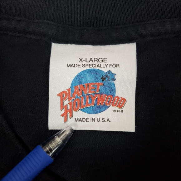 Vintage 90s Planet Hollywood Black T Shirt Size XL Cotton Single Stitch USA Made - Picture 5 of 6